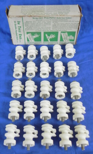 25 aisladores de plástico WP 17 E + pernos, cercas eléctricas, Wisconsin Porcelain Co. - Imagen 1 de 7