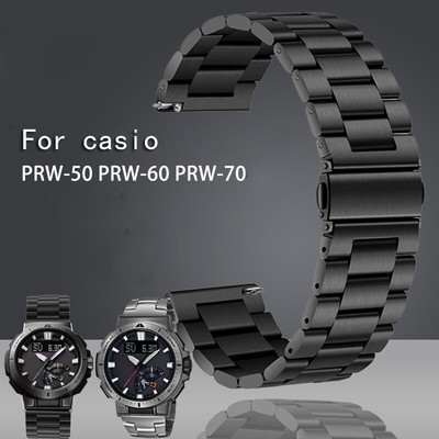 23mm Stainless Steel Watchband Strap For PROTREK PRW-60/PRW-70/PRW-50Y