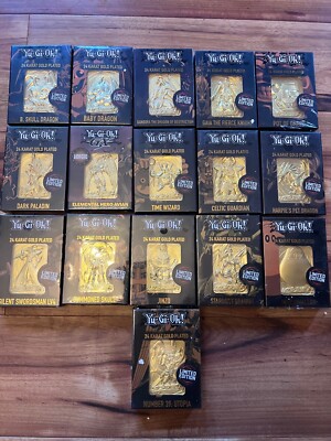 Lot of 16 Yugioh Metal Card 24k Gold Plated Ingot Official Figurine Limited  Edit | eBay