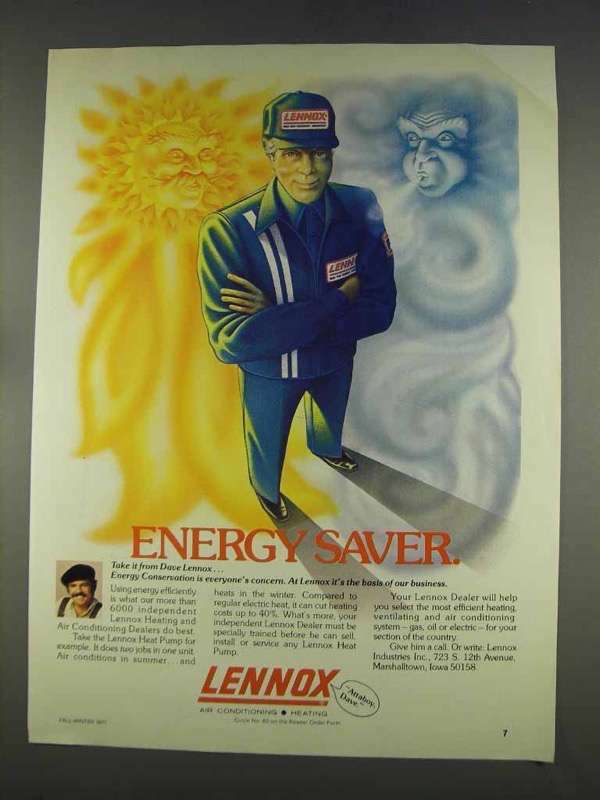 1977 Lennox Heating and Air Conditioning Ad Saver