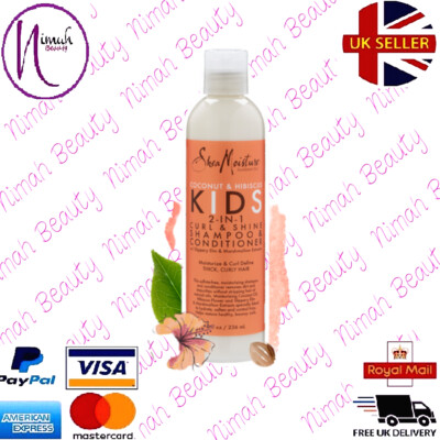 SHEA FEUCHTIGKEITSKOKOSNUSS KINDER 2-IN-1 LOCKEN & GLANZ SHAMPOO & CONDITIONER 8 Oz.