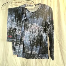 Roxy Base Layer Top and Bottom Set Top Small Bottom Medium Mtn Pattern Outdoor