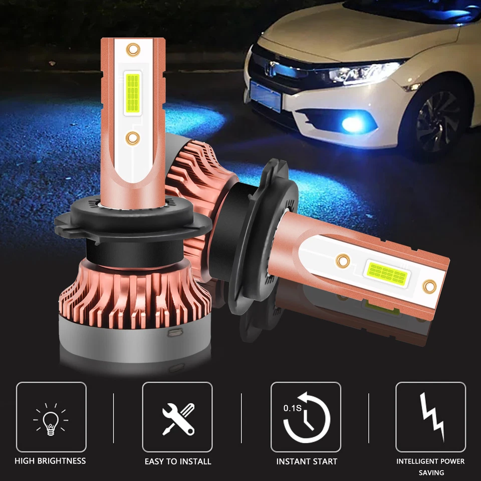 2x Lâmpadas LED azul gelo de alta potência 80W H7 2-SMD para luz de neblina diurna DRL - Imagem 4 de 4