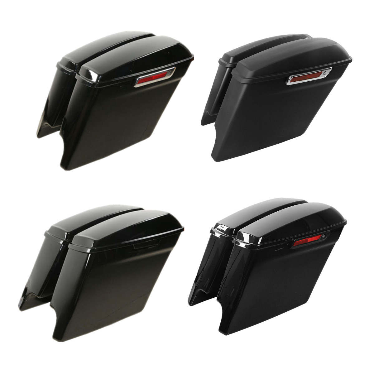 5" Stretched Extended Hard Saddlebags Fit For Harley Touring Electra Glide 93-13