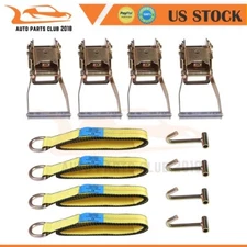 12pcs (4/set) Lasso Wheel Lift Straps Ratchet J Finger Hook Tow Towing Tie Down