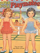VINTAGE 1940s 3 PLAYMATES PAPER Doll REPOR ~UNCUT ORIG SIZE BEST TOP SL READ ALL