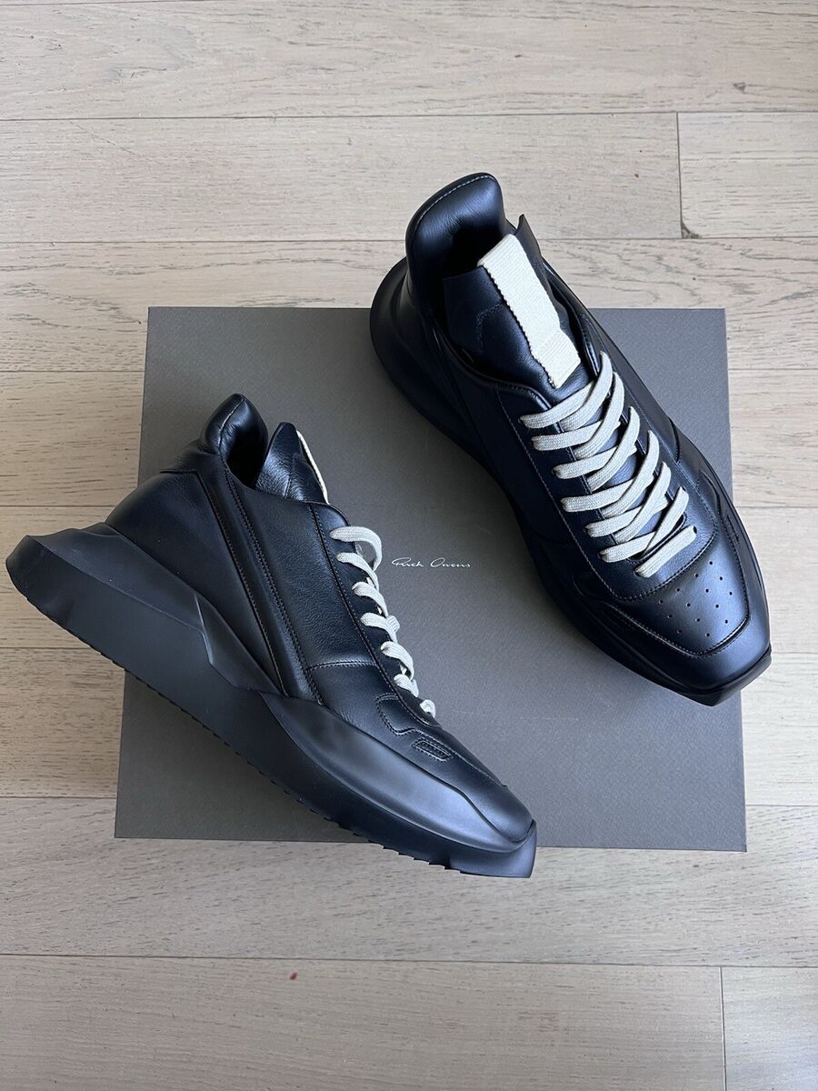 Rick Owens GETH RUNNER geobasket Black Ramones Sneakers Rick Owens GETH RUNNER geobasket Black Ramones Sneakers