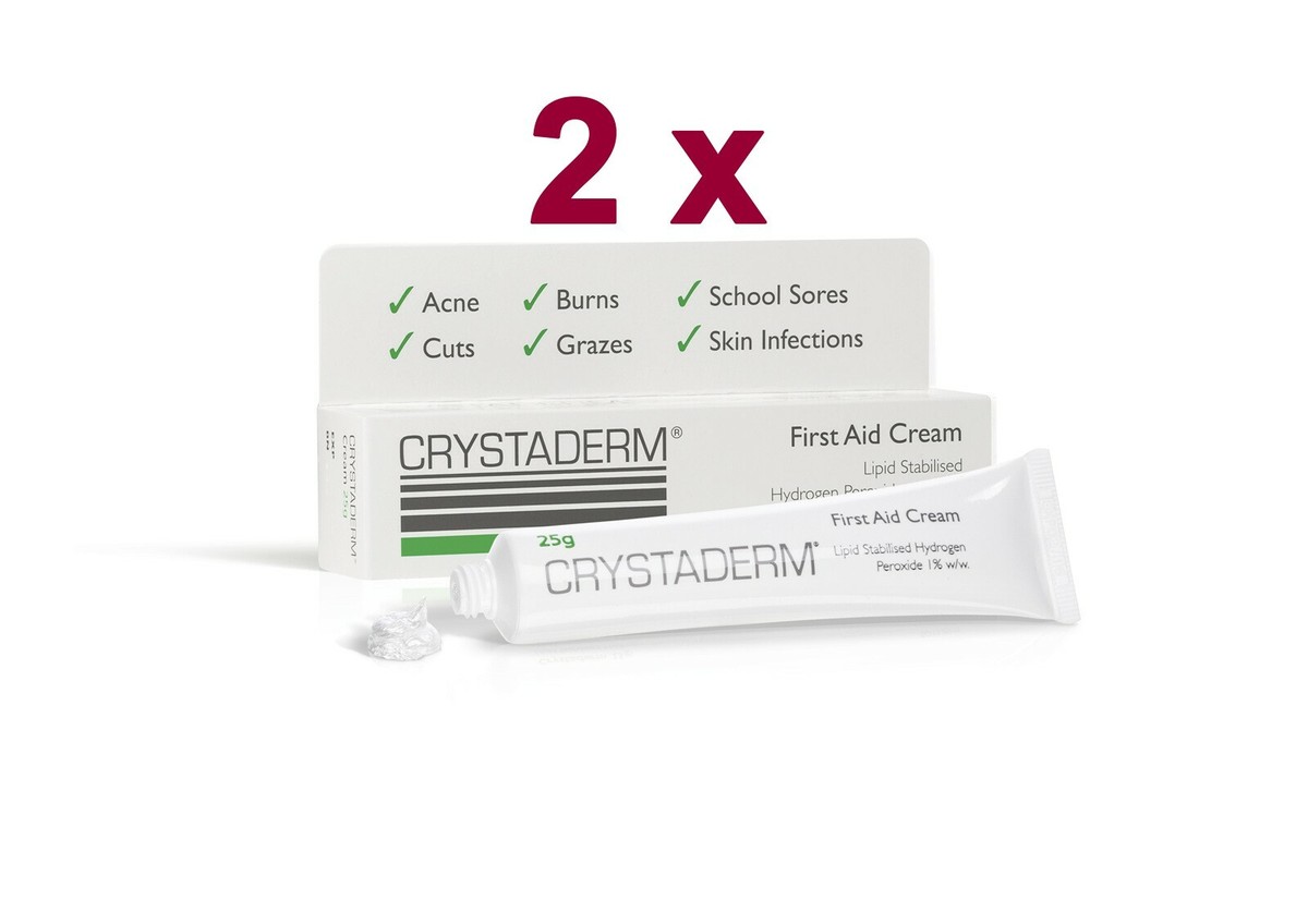 2 x Crystaderm First Aid Cream 10g First Aid Cream with 1