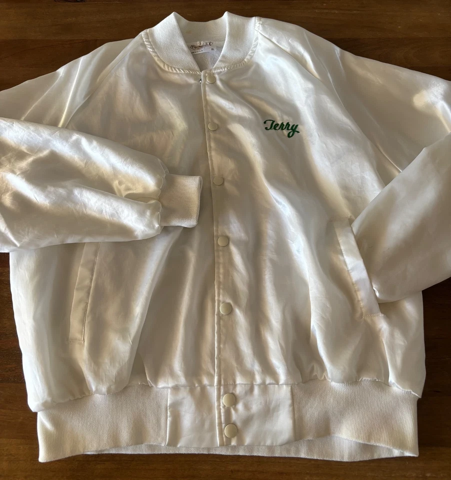 Винтажный Auburn Sportswear XL белый атласный Snap куртка 4-H овец свиней San Deguito - Изображение 3 из 4