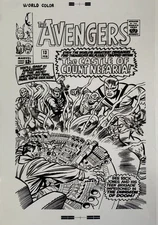 Production Art AVENGERS #13 cover, JACK KIRBY art, 11x17