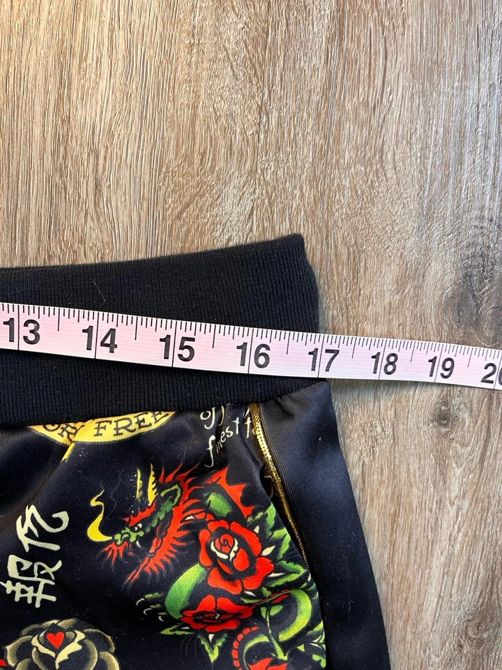 Ed Hardy RARE AOP Y2K Cotton Pajama Lounge Pants, Size Large - Image 3 of 4