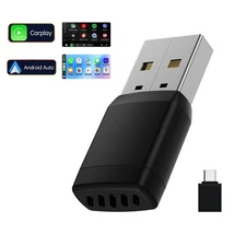 Mini CarPlay Adapter Wired to Wireless Carplay & Android Auto Adapter USB+Type-C