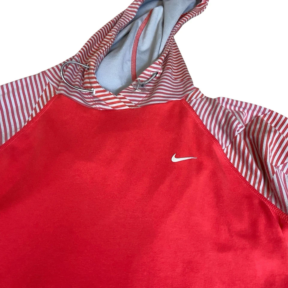 Nike Running Red Striped Dri-Fit Reflective Vented Sweatshirt Hoodie Womens Sz S - Image 4 of 4