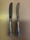 A Set Of 2 Sterling Silver Grand Baroque Butter Knives. 6.5 Inches Long.