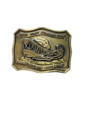 Wright Brothers First Powered Flight 1903 Western Americana Belt Buckle