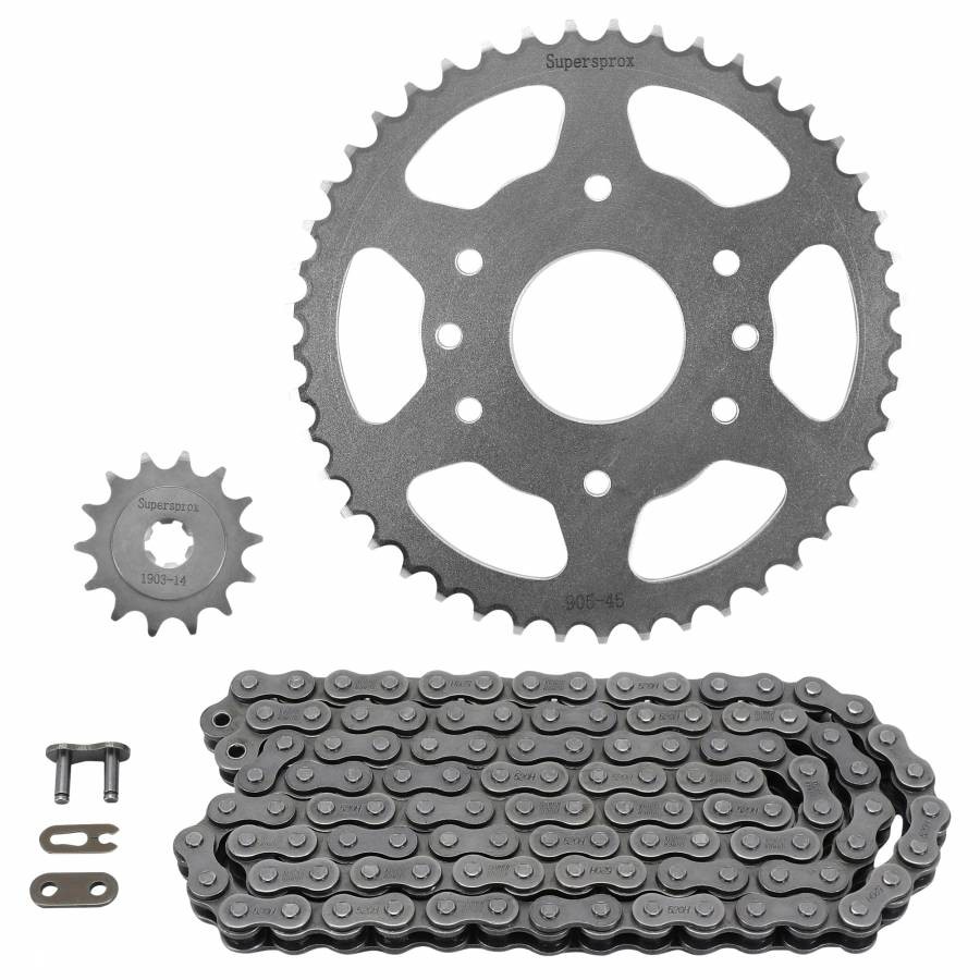 Kit chaîne moto KTM Duke 125 transmission 14x45 pignon couronne acier pas 520