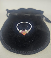 Shelly Engagement Promise Ring for Women Heart Pink Opal Sterling Silver by G...