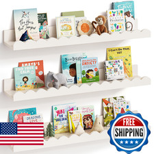 G W Gruwald Nursery Book Shelves, Set of 3, Nursery Decor for Baby and Toddler,
