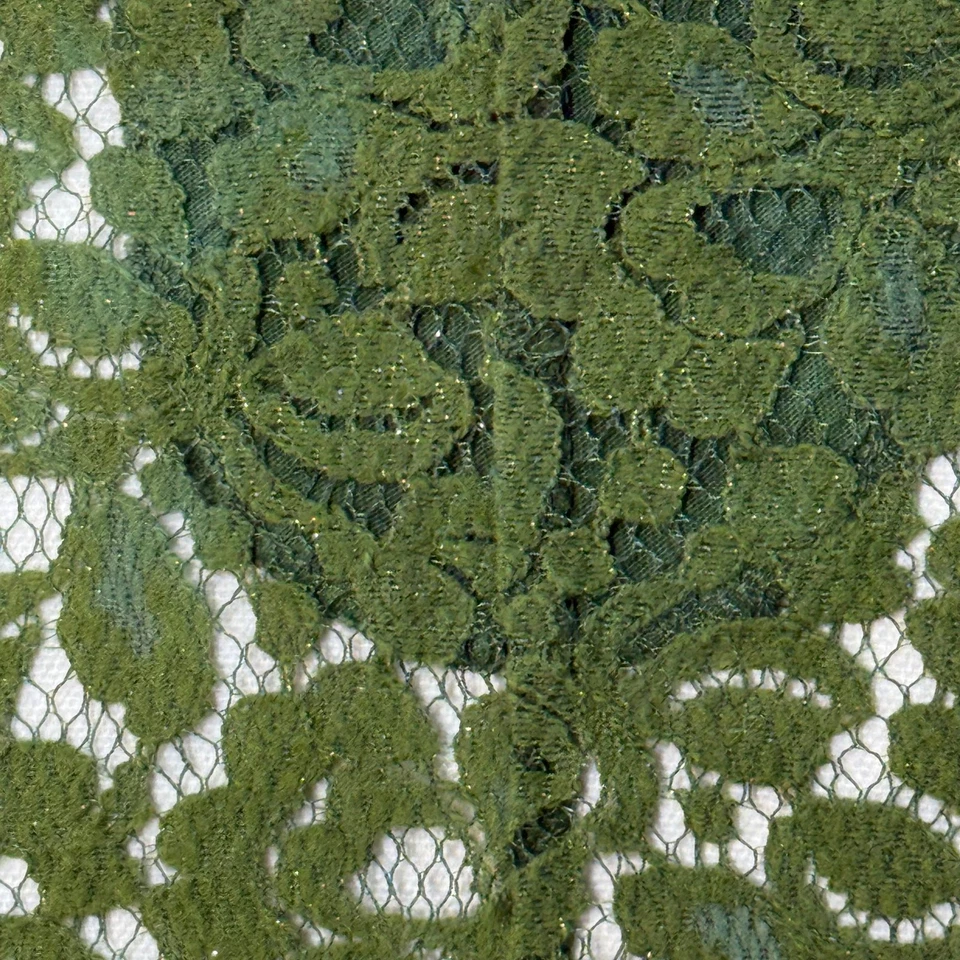 Y2k Green Sheer Shimmer Floral Lace Tank Top Forest Fairy Grunge Mori Kei 1X - Image 4 of 4
