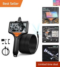Triple Lens Endoscope Camera with Light- 5" 1080P HD Handheld Borescope with ...