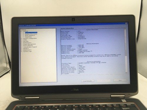 DELL LATITUDE E6320 - BOOTS TO BIOS - INTEL I7 2520M - 2GB RAM - READ DESCRIP-BB - Picture 2 of 9