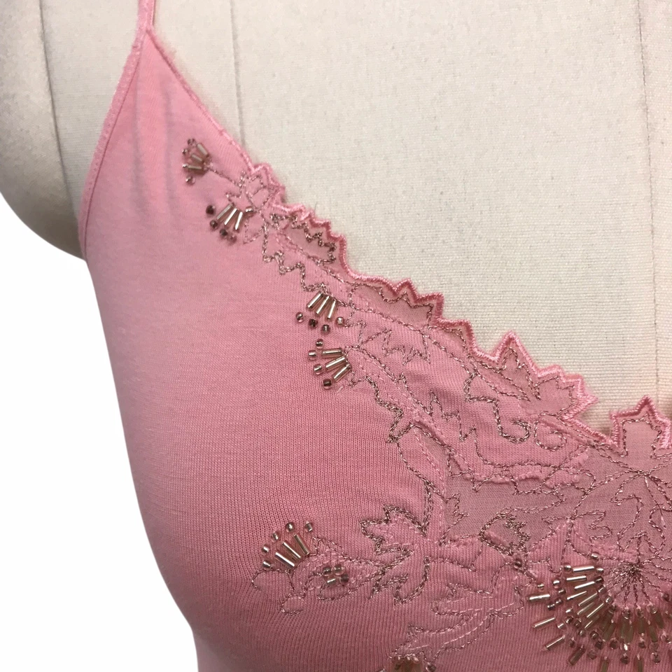 Top Cami De Colección Años 90 Y2K Express Cuentas Pima Algodón Elástico Hada Femenino Talla S Foto 3 de 4