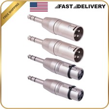 4-Pack Balanced 1/4" TRS to XLR Audio Adapters
