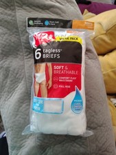 New Sealed Hanes 6 Pair Tagless Briefs 2252P6 Mens Medium 32-34"