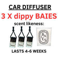3 X DIPTYQU BAIES,CAR DIFFUSER,air freshener, designer inspired,Ladies, Perfume