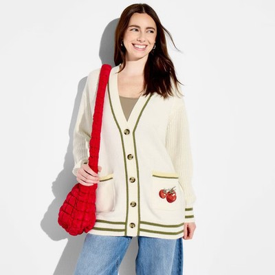 Women's Tomato Graphic Cardigan Sweater