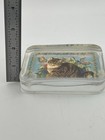 Heavy Glass Paperweight  with Gold Foiled Embossed  Art Cat & Flowers — photo 5