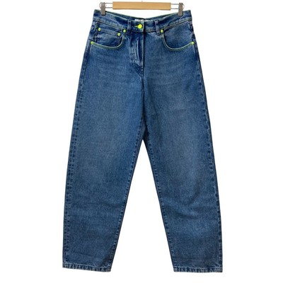 MSGM Wide-leg Denim Jeans, Size 42, Indigo Blue Women USED