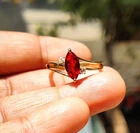 2Ct Marquise Cut Lab Created Red Garnet Engagement Ring 14K Yellow Gold Plated