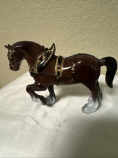 Vintage Clydesdale Plastic Horse Marked Hong Kong Missing Harness Straps 80s