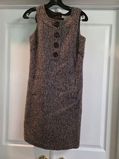 MICHAEL Michael Kors Dress Womens 2 Brown Herringbone Tweed Sleeveless Sheath