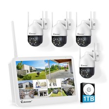 JENNOV 5MP 10CH NVR Outdoor Wifi PTZ Security Camera System 24/7 Record 1TB HDD