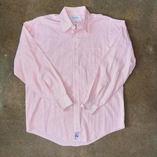 Brooks Brothers Dress Shirt 15.5 34/35 Red Stripe Button Front Cotton