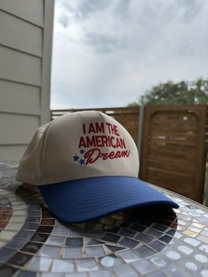 I Am The American Dream Patriotic Snapback Hat Red White Blue Y2K