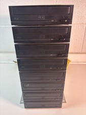 Lot Of 8 Plextor PX-W1210TA IDE CD-RW Drives In Metal Rack 2004 AS IS