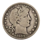 1909 O Barber Silver Half Dollar Us Coin F Fine 90% New Orleans Mint