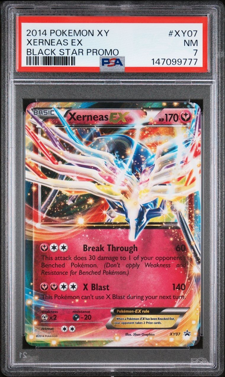PSA 7 NM 2014 POKEMON XY BLACK STAR PROMO XY07 XERNEAS EX-HOLO
