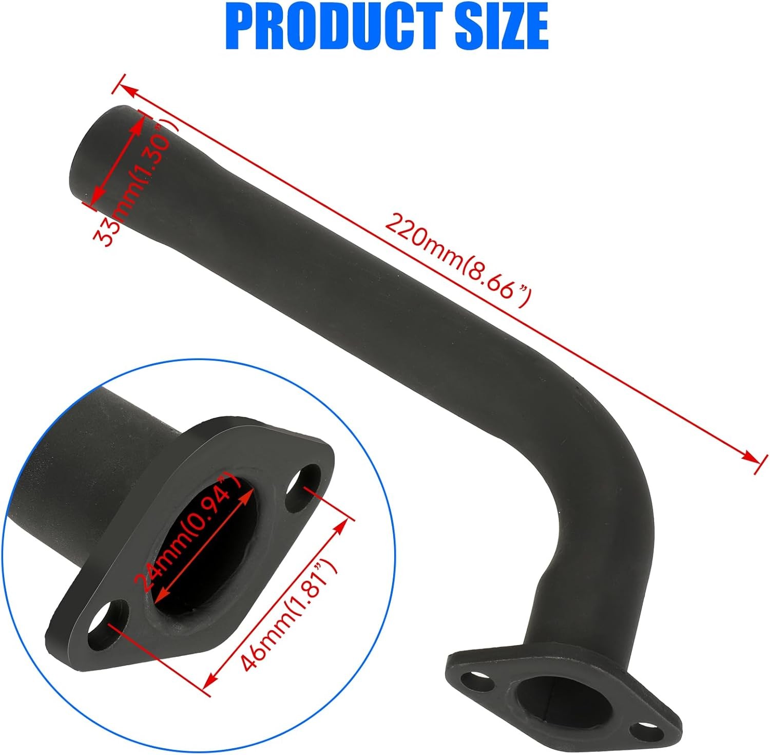 YOXUFA Exhaust Header Pipe Muffler Replacement for Predator 212 196cc black 
