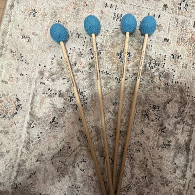 Malletech Escape Ten EX14 Yarn Wrapped Wood Mallets Set of 4 Blue Heads