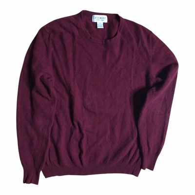 Vtg Sutton Studio Women s 100% Cashmere Burgundy Red crewneck Sweater Medium C29