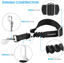 2 Pack Dog Seat Belt Retractable Adjustable Car Harness w/ Bungee Swivel