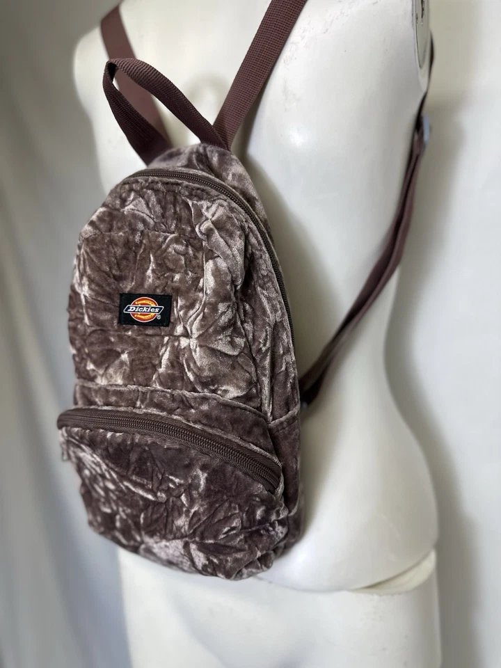 Mini mochila Dickies de terciopelo triturado malva usada Foto 4 de 4