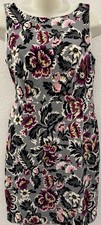 Ann Taylor Floral Sheath Dress – Size 6, Gray & Violet, Sleeveless NWT