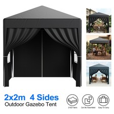 Loefme 2X2m 2.5×2.5m 3x3m Heavy Duty Metal Pop up Gazebo Marquee Garden Canopy