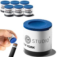 SOLROS Billiards Pool Cue Chalk - Nano Fine-Textured Round, 3 or 6 pcs