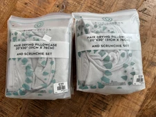TWO (2) Blue Lagoon Spa Collection, Hair Drying Pillowcase And Scrunchie Set NWT